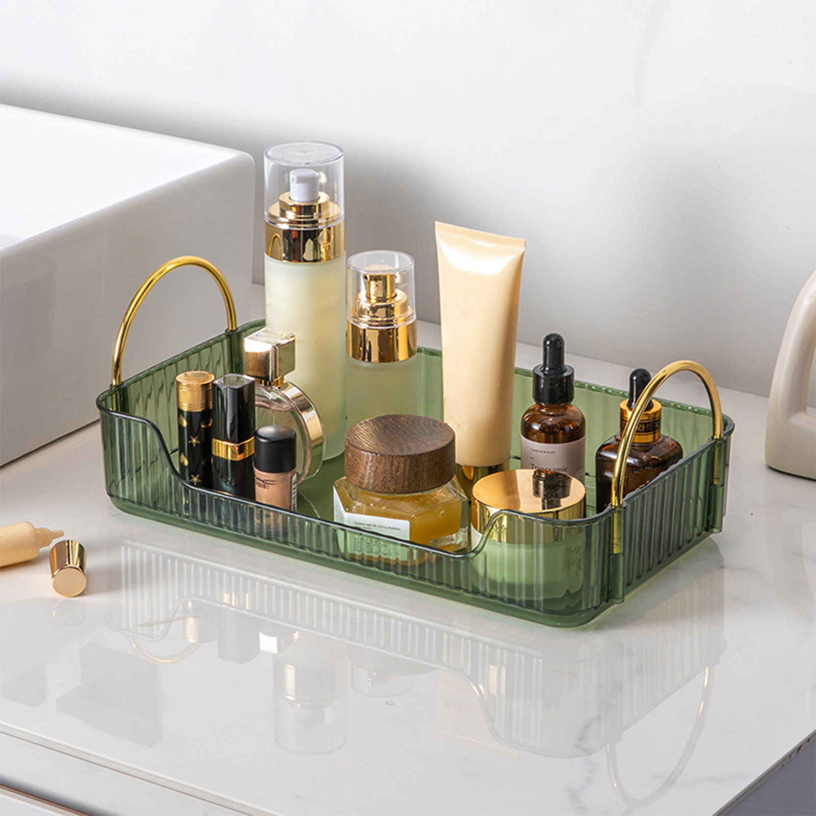 Home Bathroom Furniture - Bathroom Organizer Rack Light Luxury Acrylic