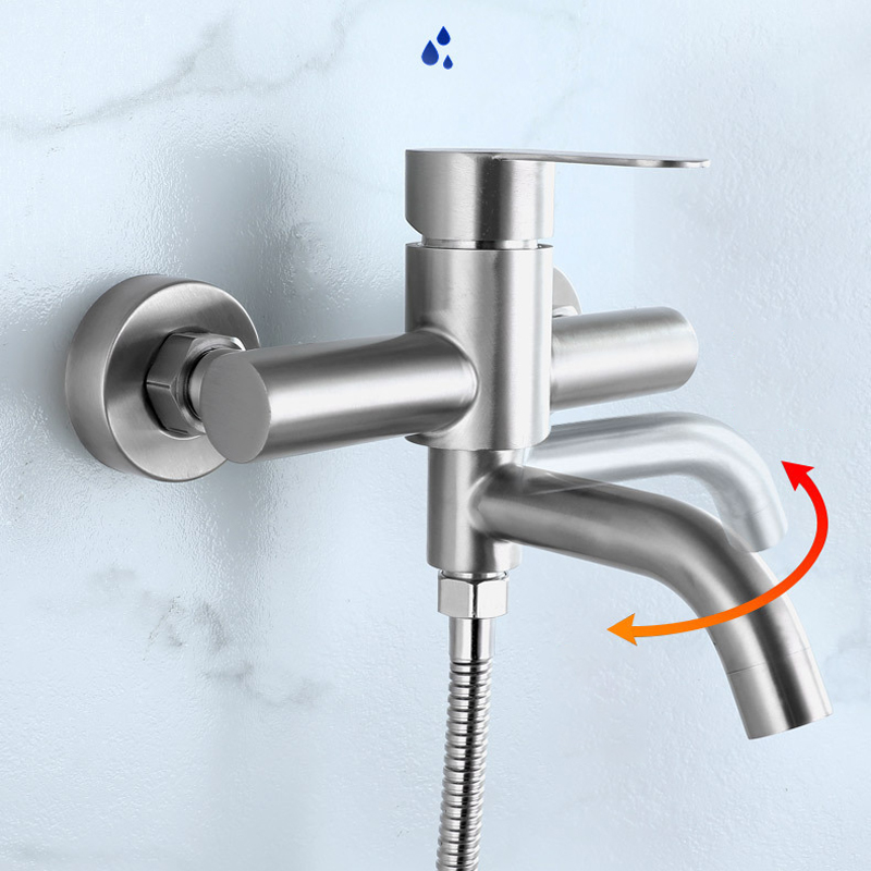 Home Bathroom Taps - Bathroom Shower Faucets Stainless Steel Triple