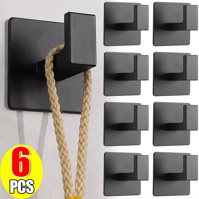 Robe Hook Adhesive - 1/6Pcs Strong Self-Adhesive Wall Hooks Keys