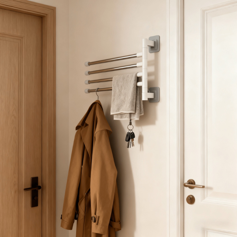 Home Essentials Bathroom Rack - Modern Minimalist Floating Towel Rack with