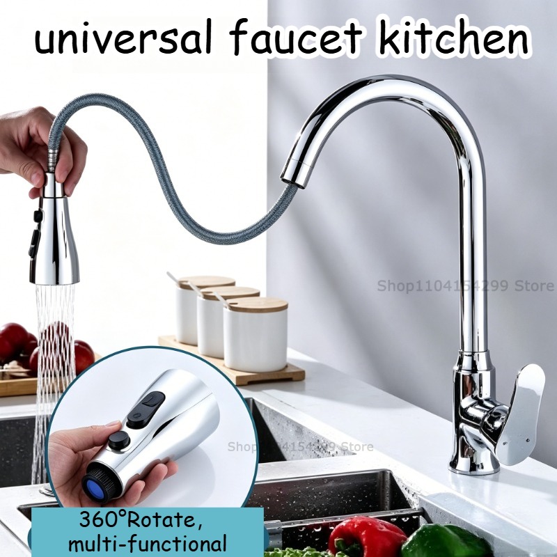 Home Bathroom Taps - 360° Removable Kitchen Sink Faucet Extendable