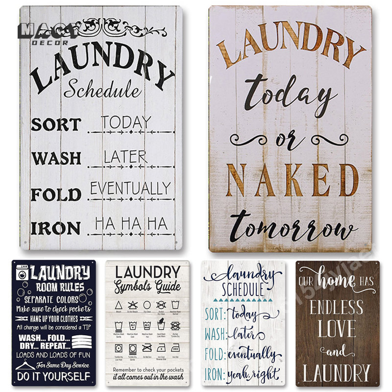 Slogan Metal Tin Sign Laundry  - огляд і ціна Home Bathroom Furniture