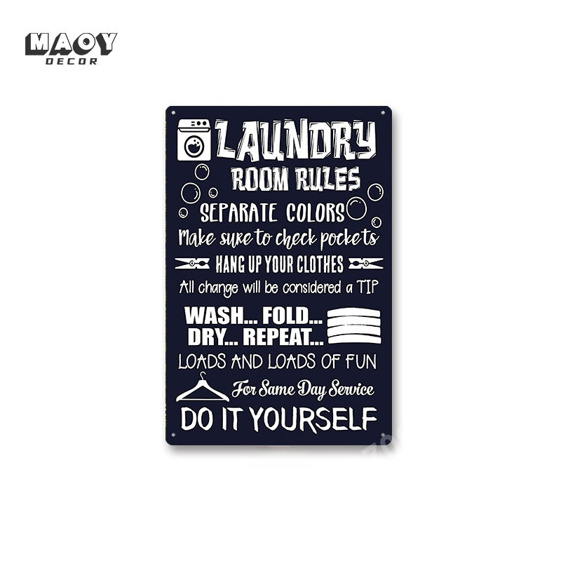 Slogan Metal Tin Sign Laundry  - огляд і ціна Home Bathroom Furniture