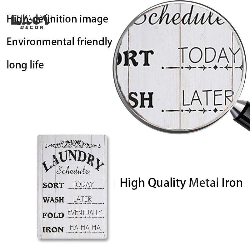 Slogan Metal Tin Sign Laundry  - огляд і ціна Home Bathroom Furniture