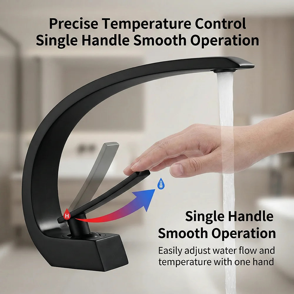 Matte Black Bathroom Faucet, A - огляд і ціна Home Bathroom Taps
