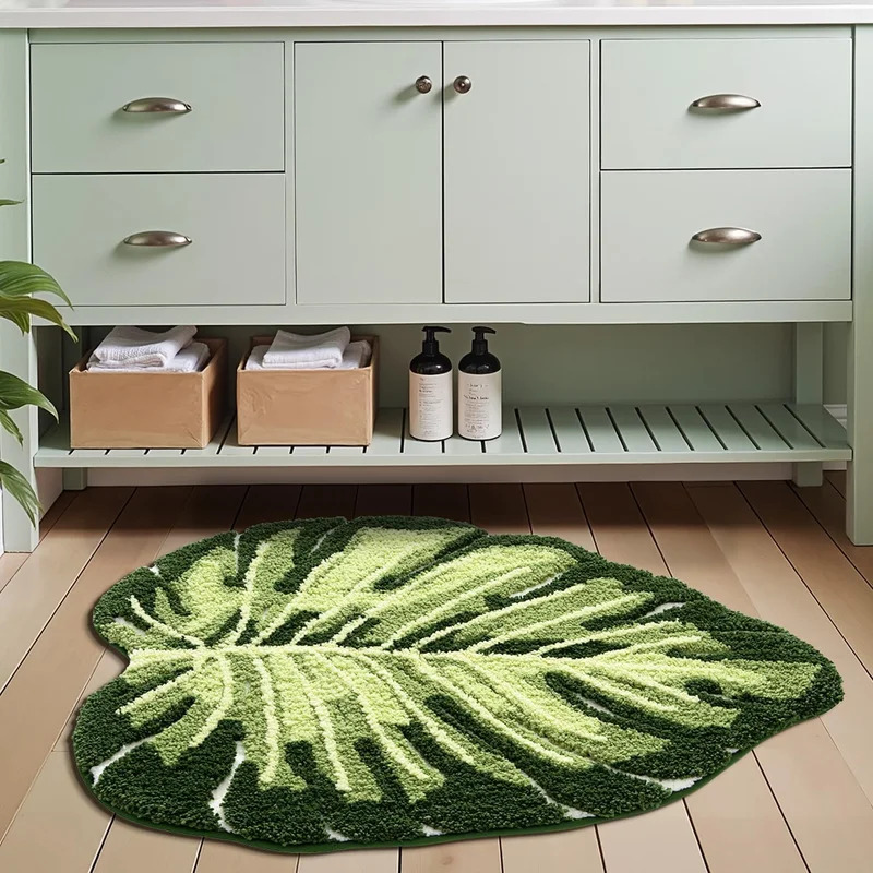 VIKAMA Non-Slip Bath Mat Green - огляд і ціна Zara Home Bathroom Rug
