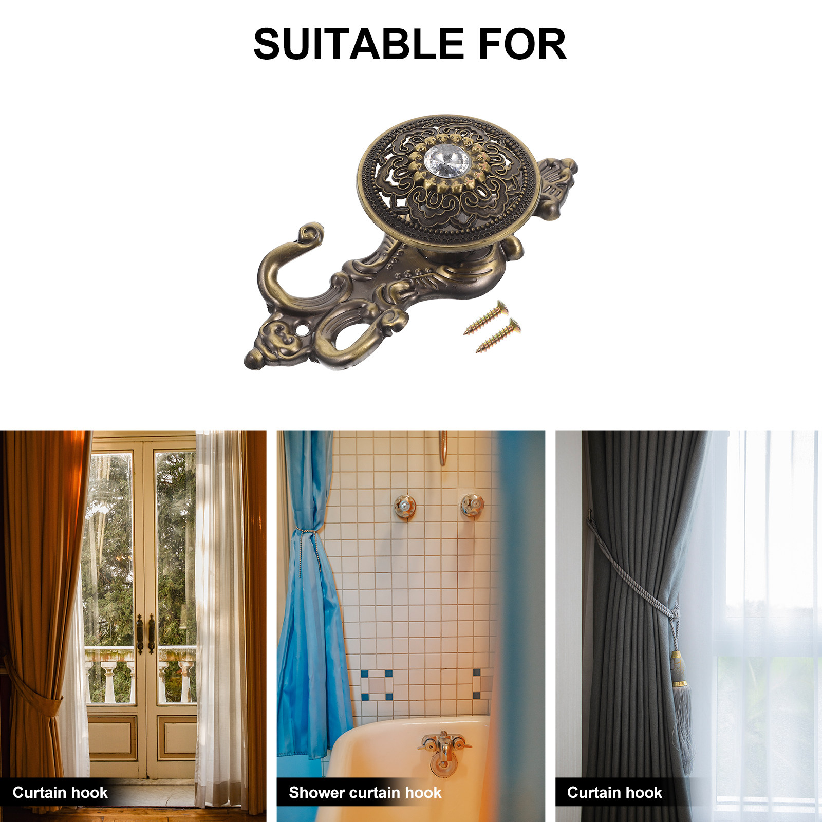 2Pcs Elegant Retro Rhinestone  - огляд і ціна Home Bathroom Window