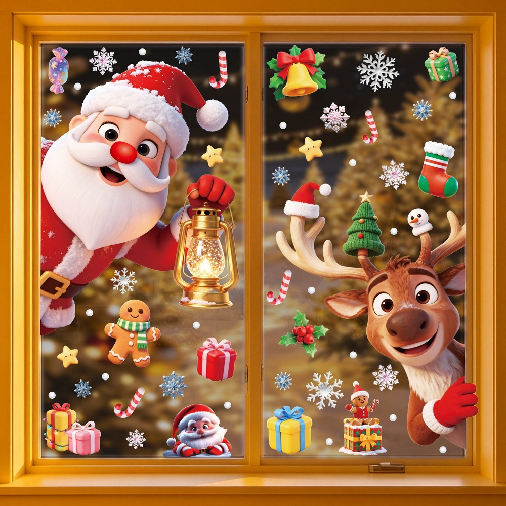 Snowman Santa Claus Christmas  - огляд і ціна Home Bathroom Window