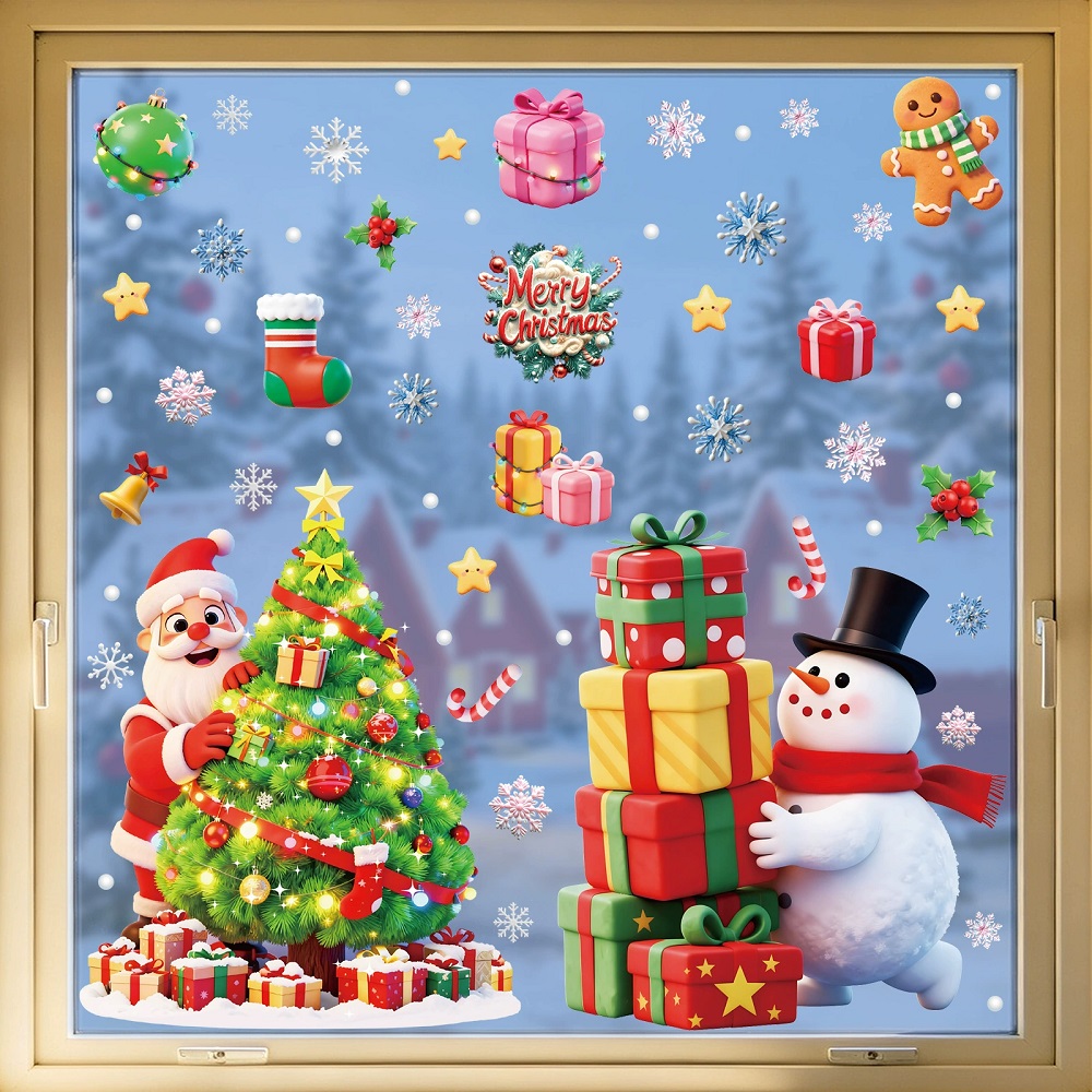 Snowman Santa Claus Christmas  - огляд і ціна Home Bathroom Window