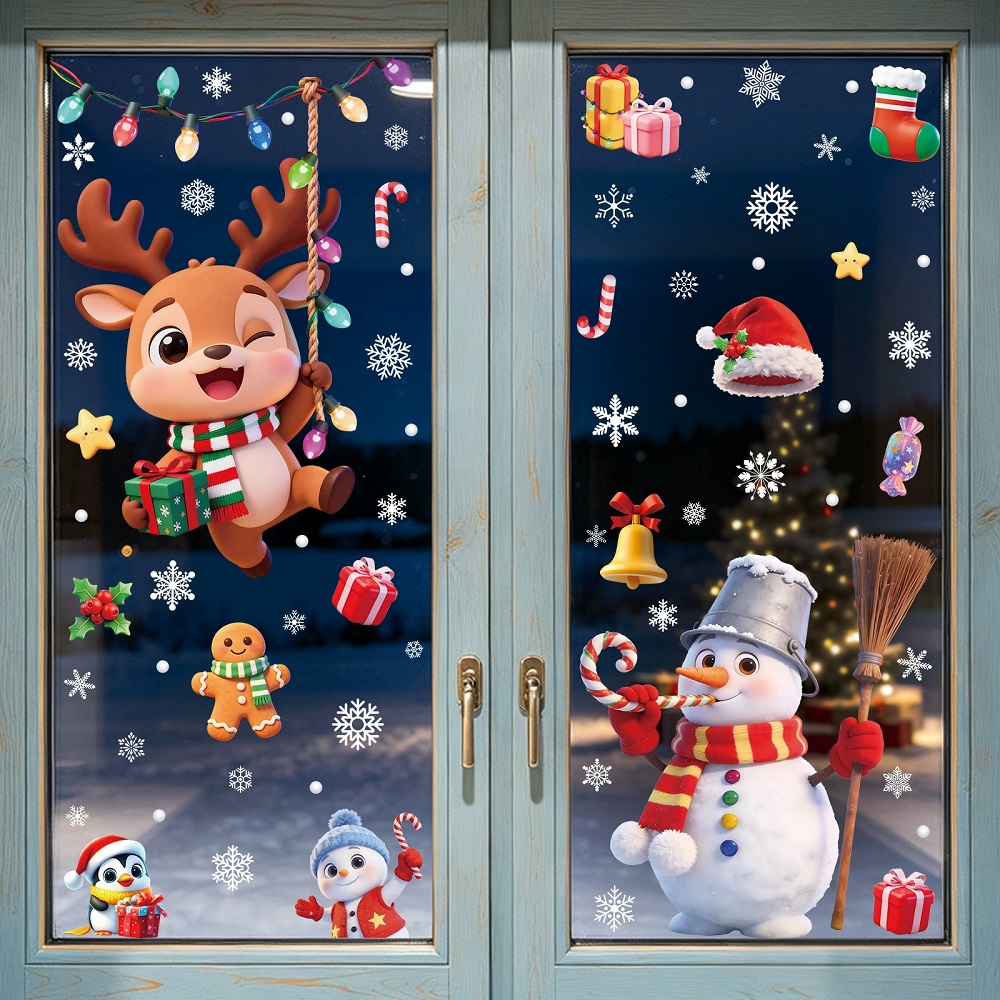 Snowman Santa Claus Christmas  - огляд і ціна Home Bathroom Window