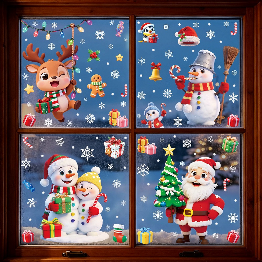 Snowman Santa Claus Christmas  - огляд і ціна Home Bathroom Window