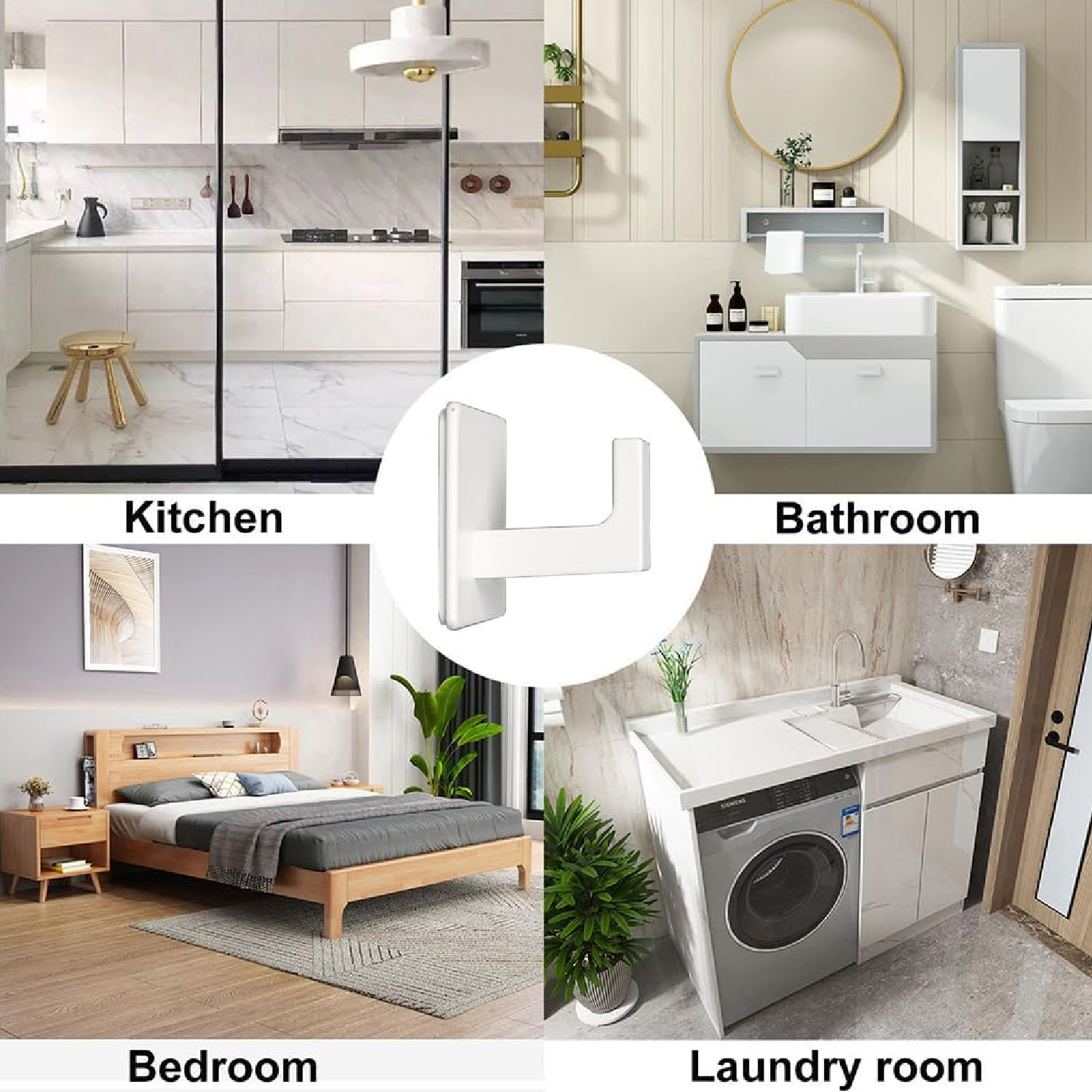 1pc/5pcs/6pcs Square Self Adhe - огляд і ціна Robe Hook Adhesive