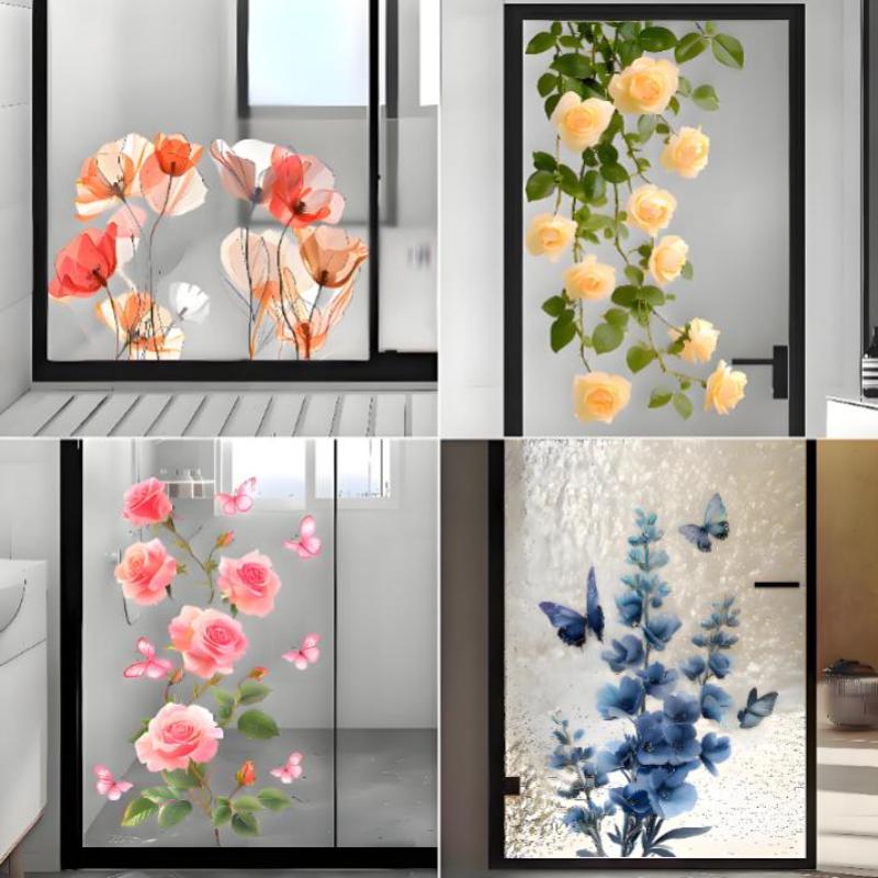 Removable Rose Glass Stickers  - огляд і ціна Home Bathroom Window