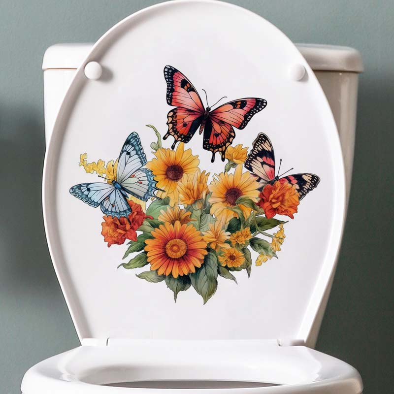 Rural Style Flower Watercolor  - огляд і ціна Home Bathroom Window