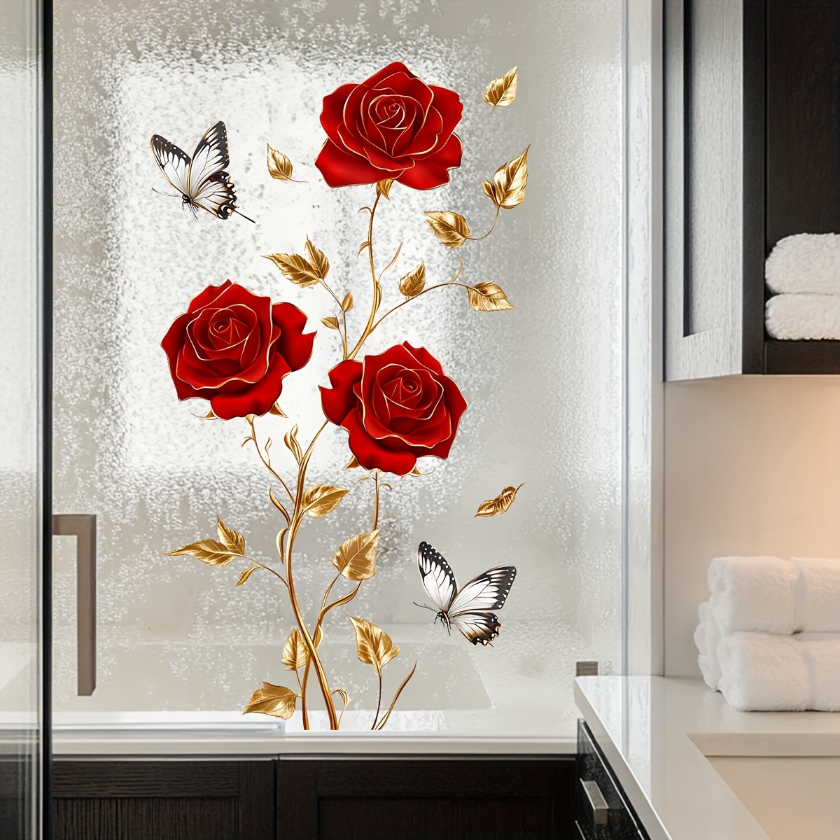1Pc Charming and Romantic Red  - огляд і ціна Home Bathroom Window