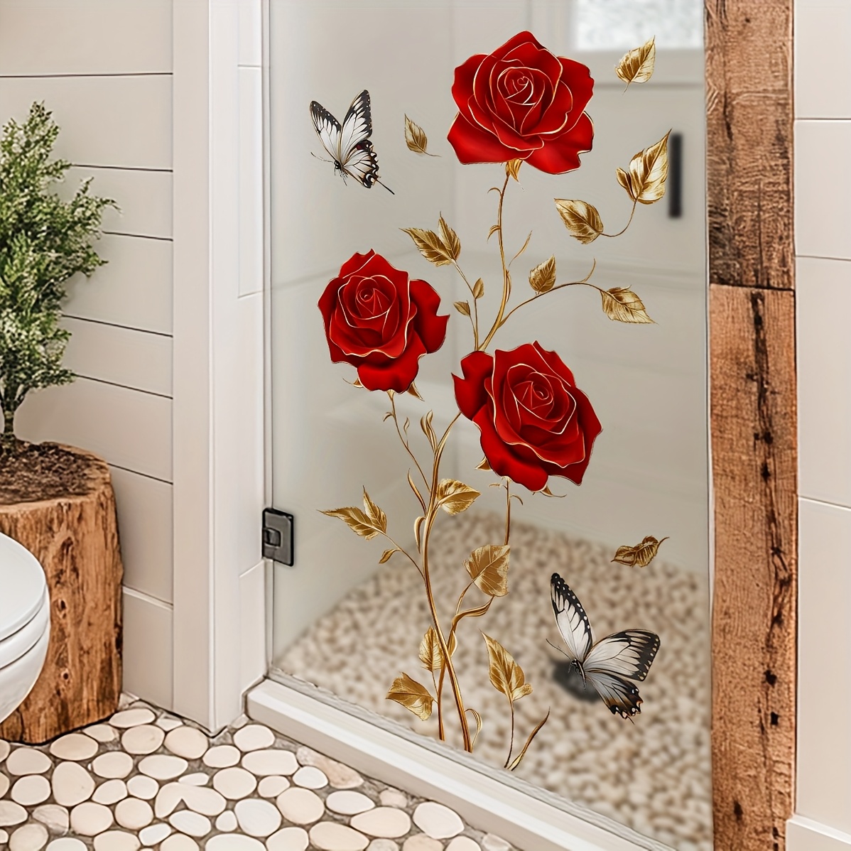 1Pc Charming and Romantic Red  - огляд і ціна Home Bathroom Window