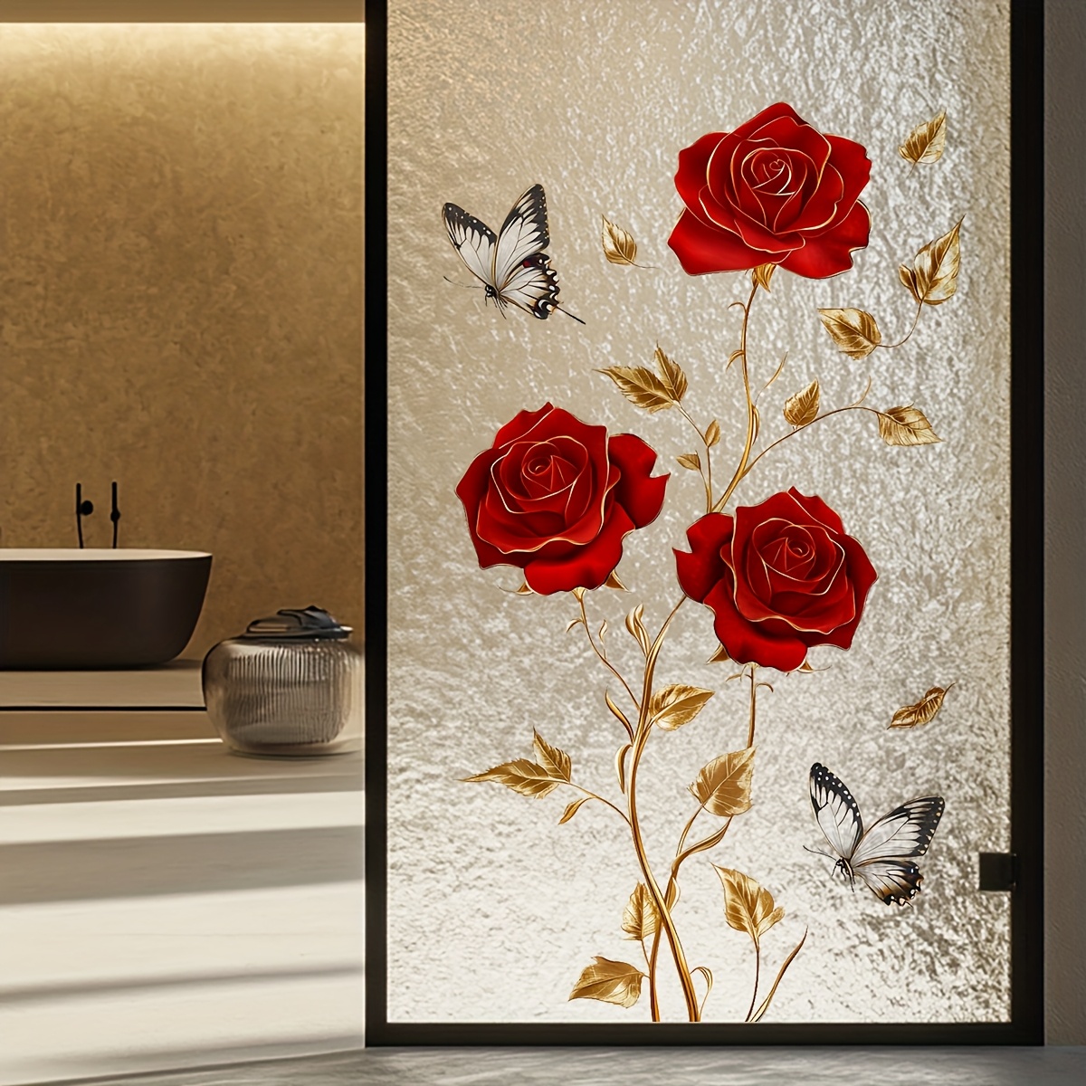 1Pc Charming and Romantic Red  - огляд і ціна Home Bathroom Window