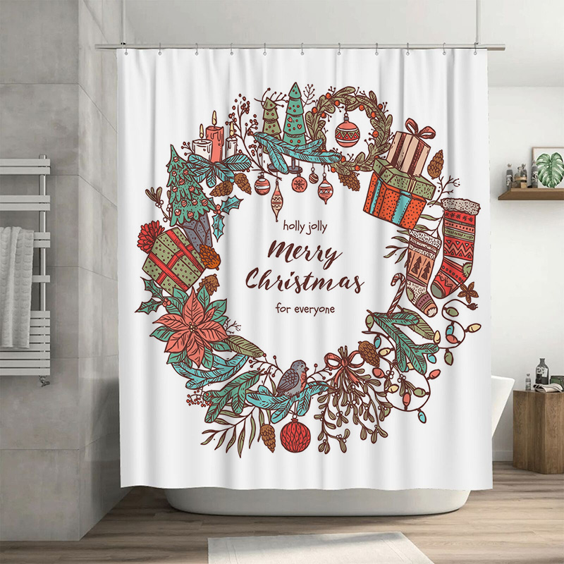 TU Merry Christmas Shower Curt - огляд і ціна Home Bathroom Upgrades