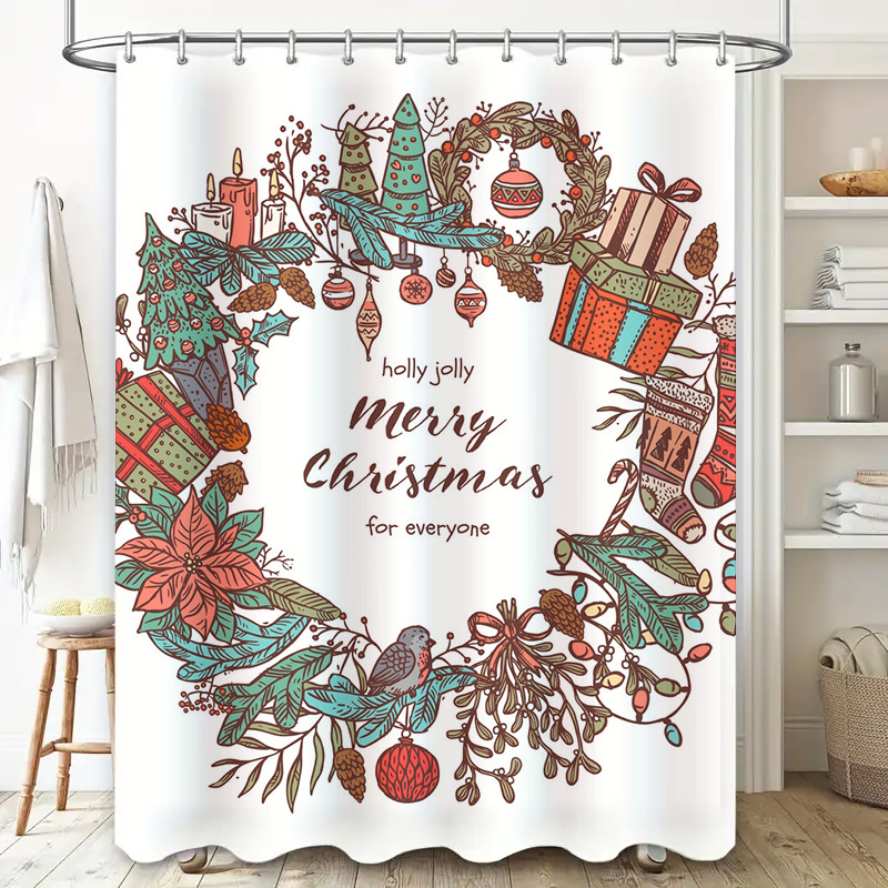 TU Merry Christmas Shower Curt - огляд і ціна Home Bathroom Upgrades