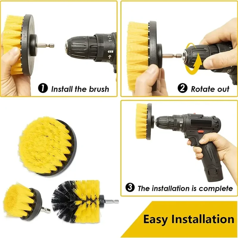 3 pcs/set drill brush set powe - огляд і ціна Home Bathroom Products