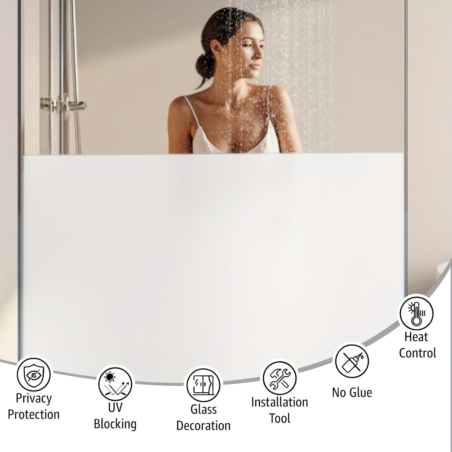 White Frosted Privacy Window F - огляд і ціна Home Bathroom Window