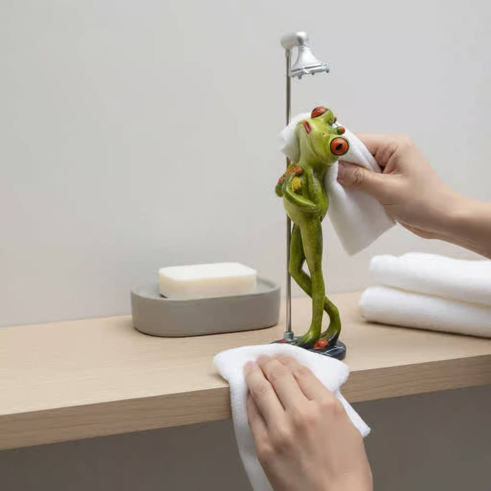 Showering Frog Figurine Great  - огляд і ціна Home Bath