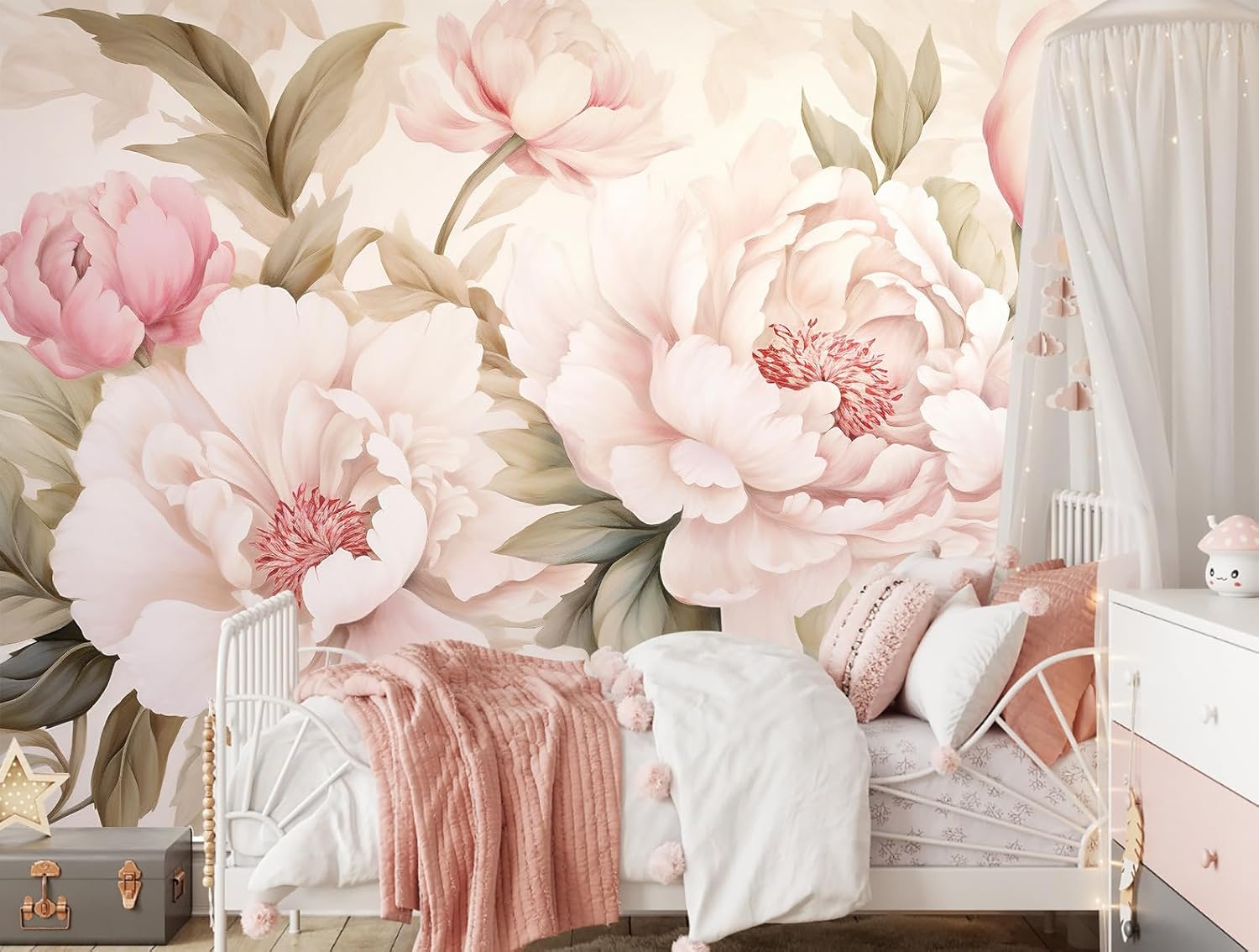 Elegant Peony Floral Mural Wal - огляд і ціна Home Bathroom Vanity