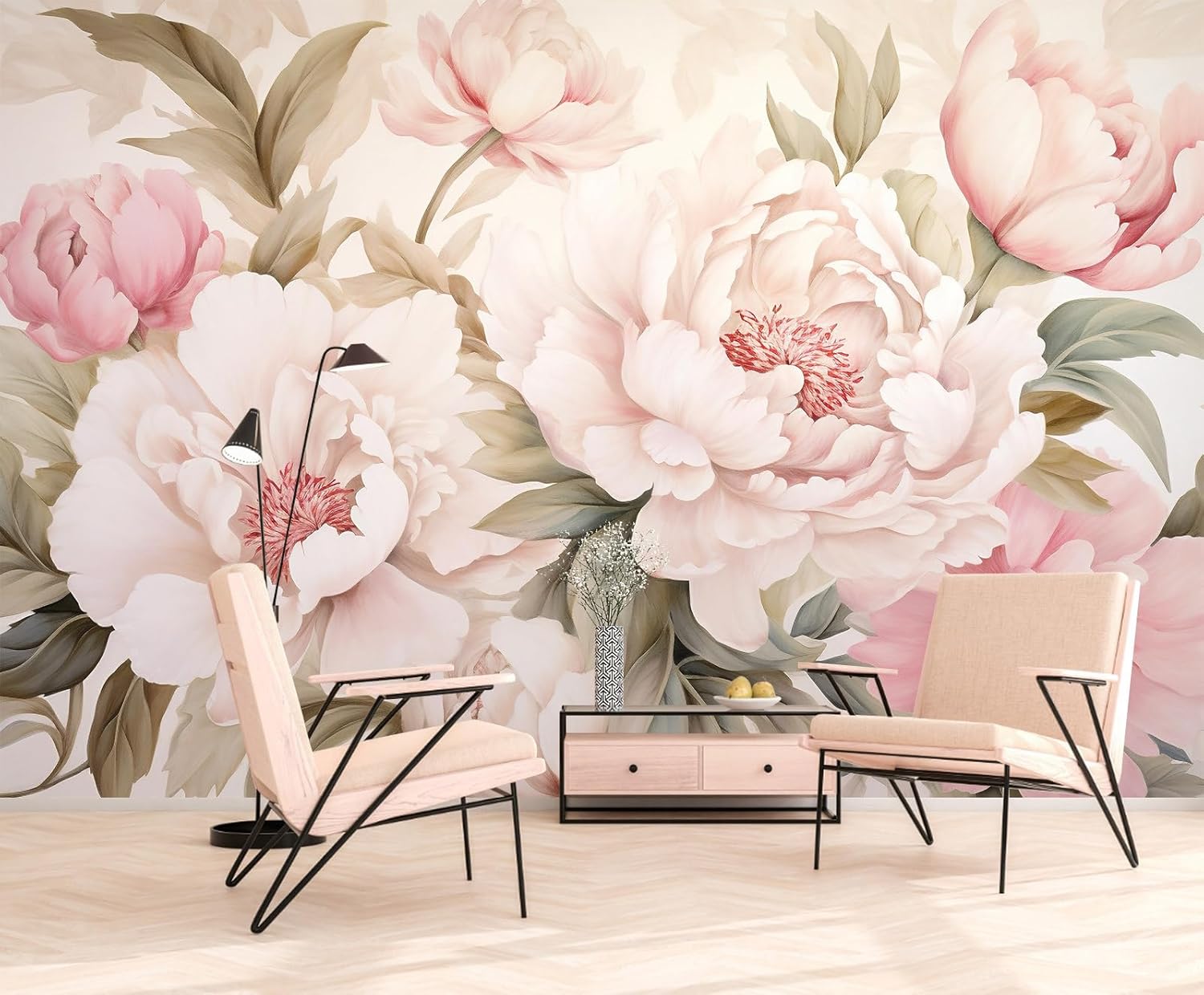 Elegant Peony Floral Mural Wal - огляд і ціна Home Bathroom Vanity