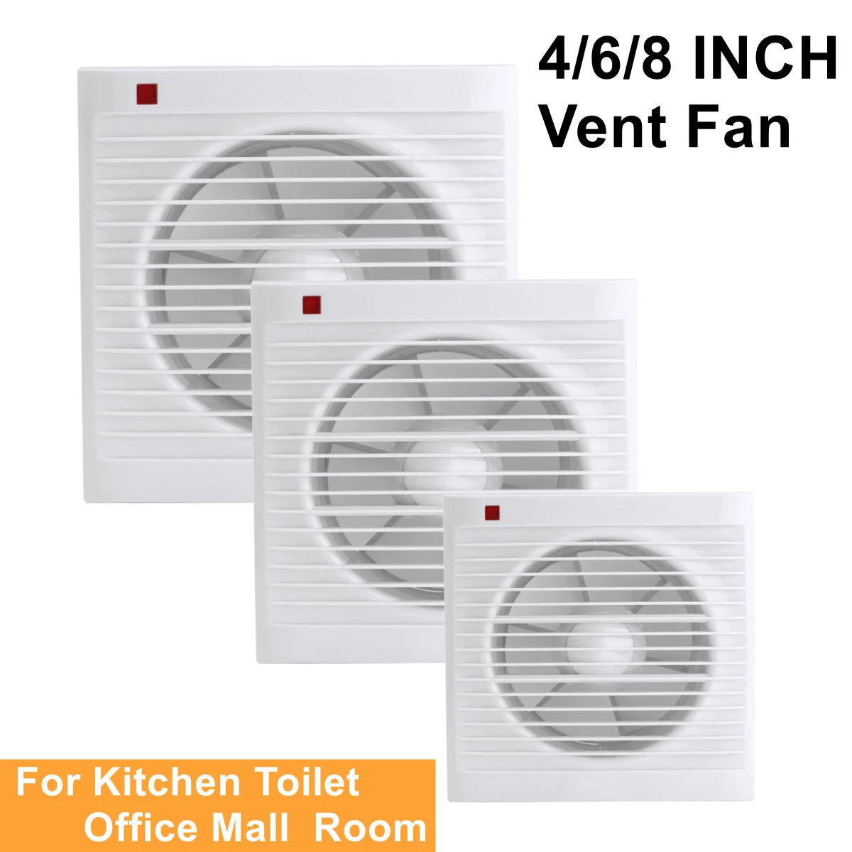 4 Inch 6 Inch 8 Inch 220V Mute - огляд і ціна Home Bathroom Window