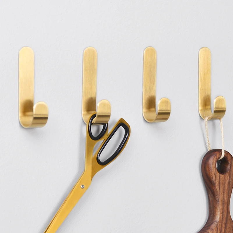 1-5pcs Brass Wall Hooks Punchi - огляд і ціна Robe Hook Adhesive