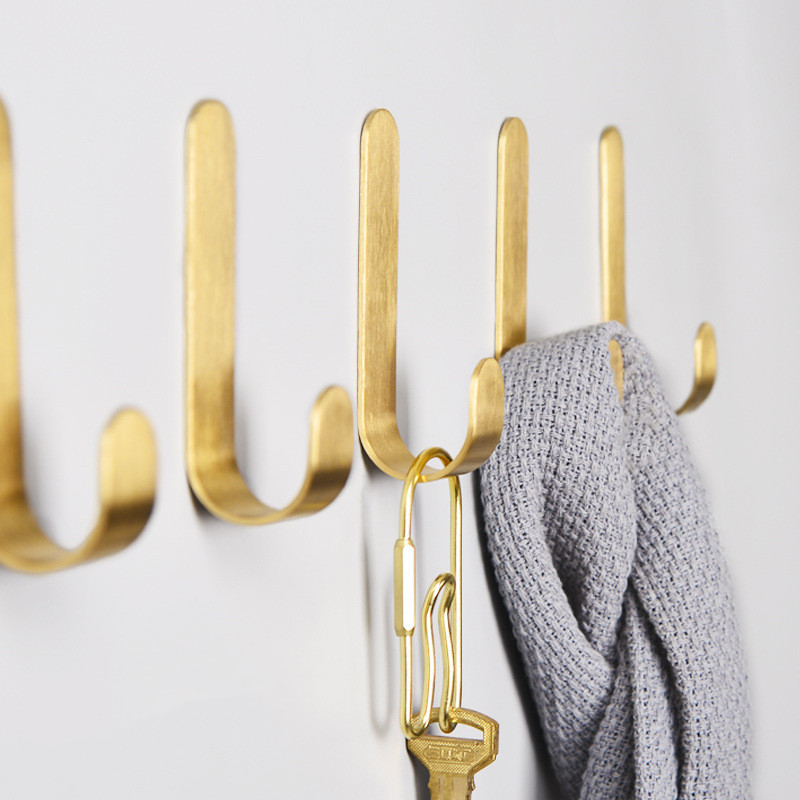 1-5pcs Brass Wall Hooks Punchi - огляд і ціна Robe Hook Adhesive